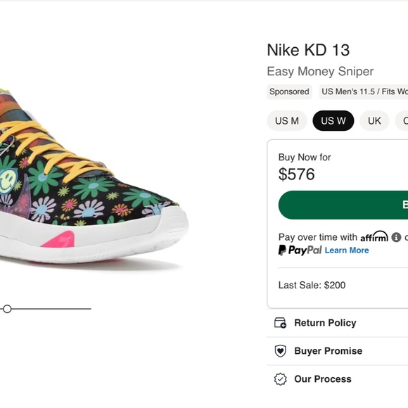 Nike Limited Edition KD 13 Flower Power Easy Money Sniper Sneakers - Picture 7 of 7
